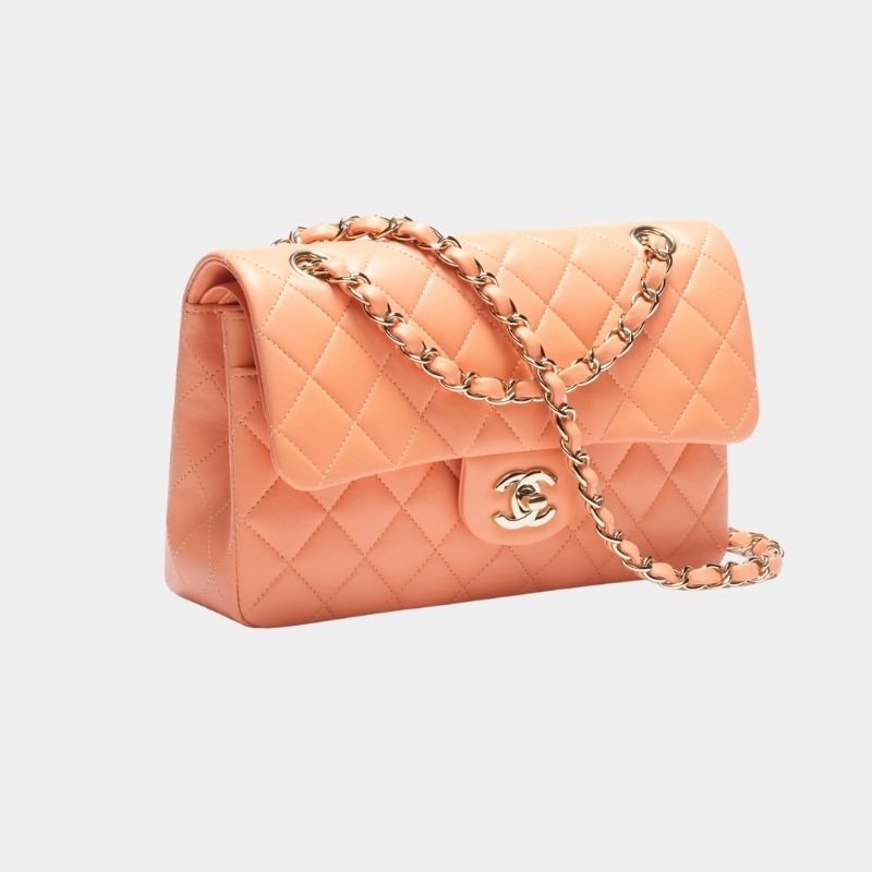 Small Classic Handbag, Fall-Winter 2024/25, Light Orange, Side View