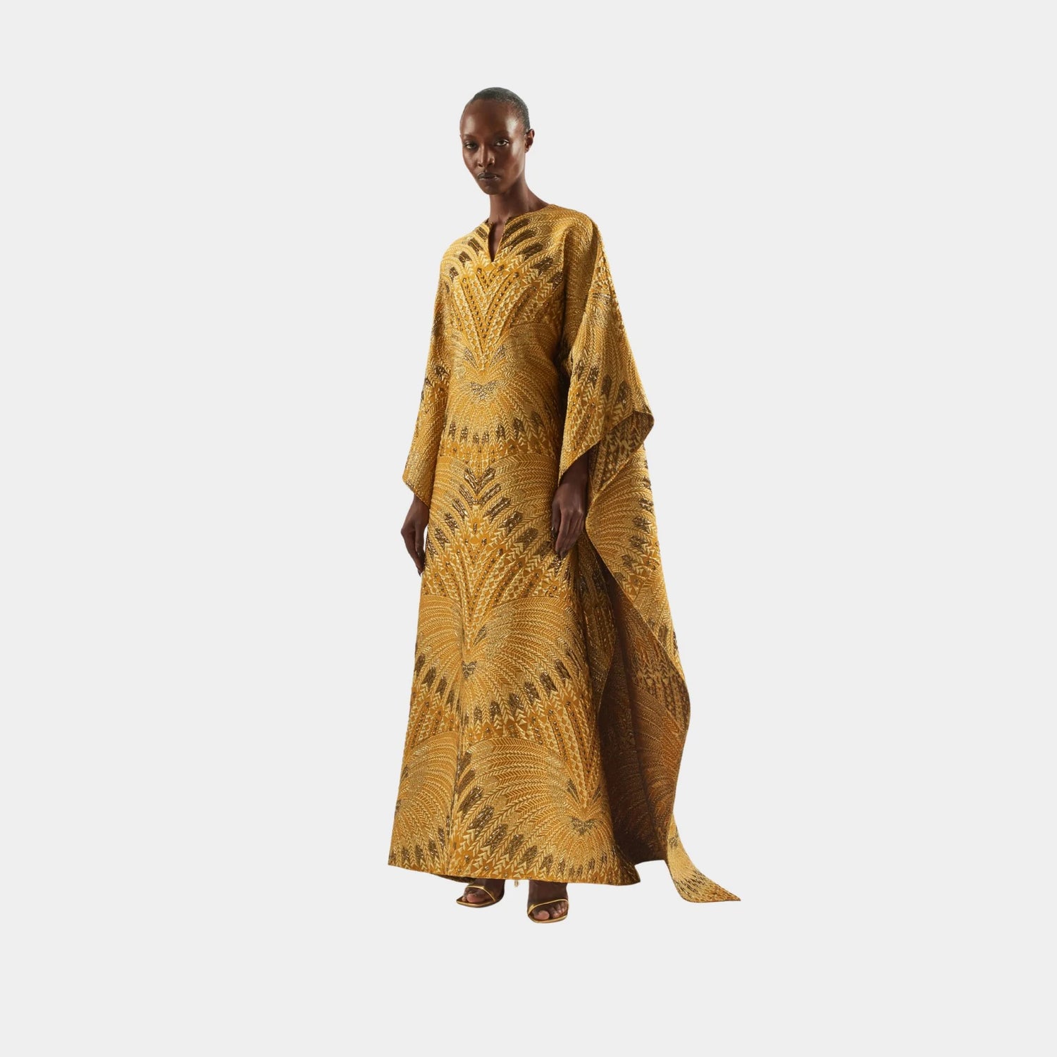 Taller Marmo Iman Royale Kaftan In Amber SANDS Taller Marmo Iman Royale Kaftan In Amber SANDS