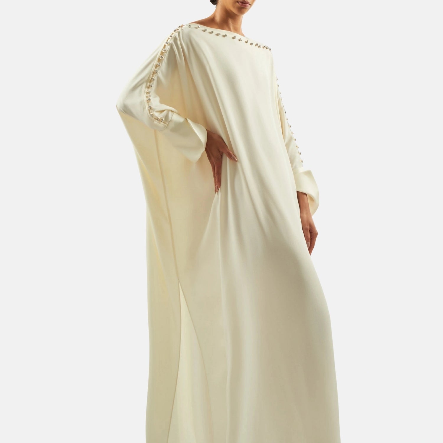 Taller Marmo Mila Crystal Kaftan in Latte , Close