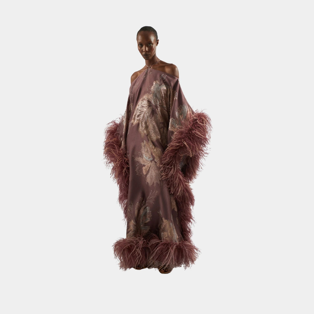 Taller Marmo Sza Sza Bloom Kaftan In Mauve, Model