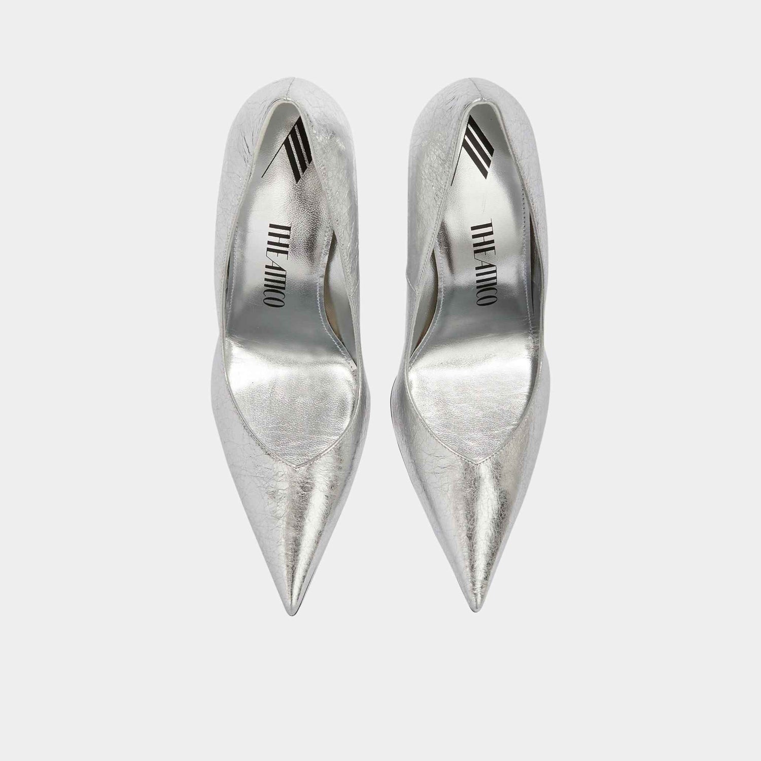 The Attico Cheope Silver Pump with Pyramidal Wedge, Top
