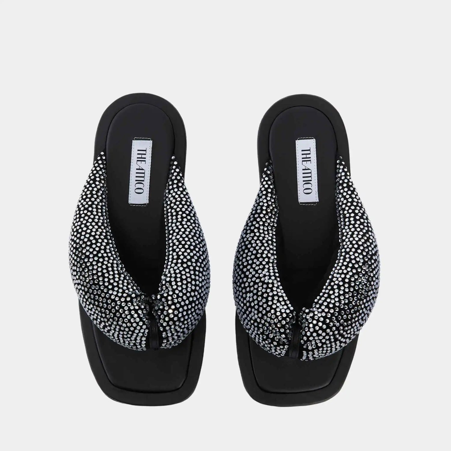 The Attico Indie Max Flat Thong Black Suede, Top