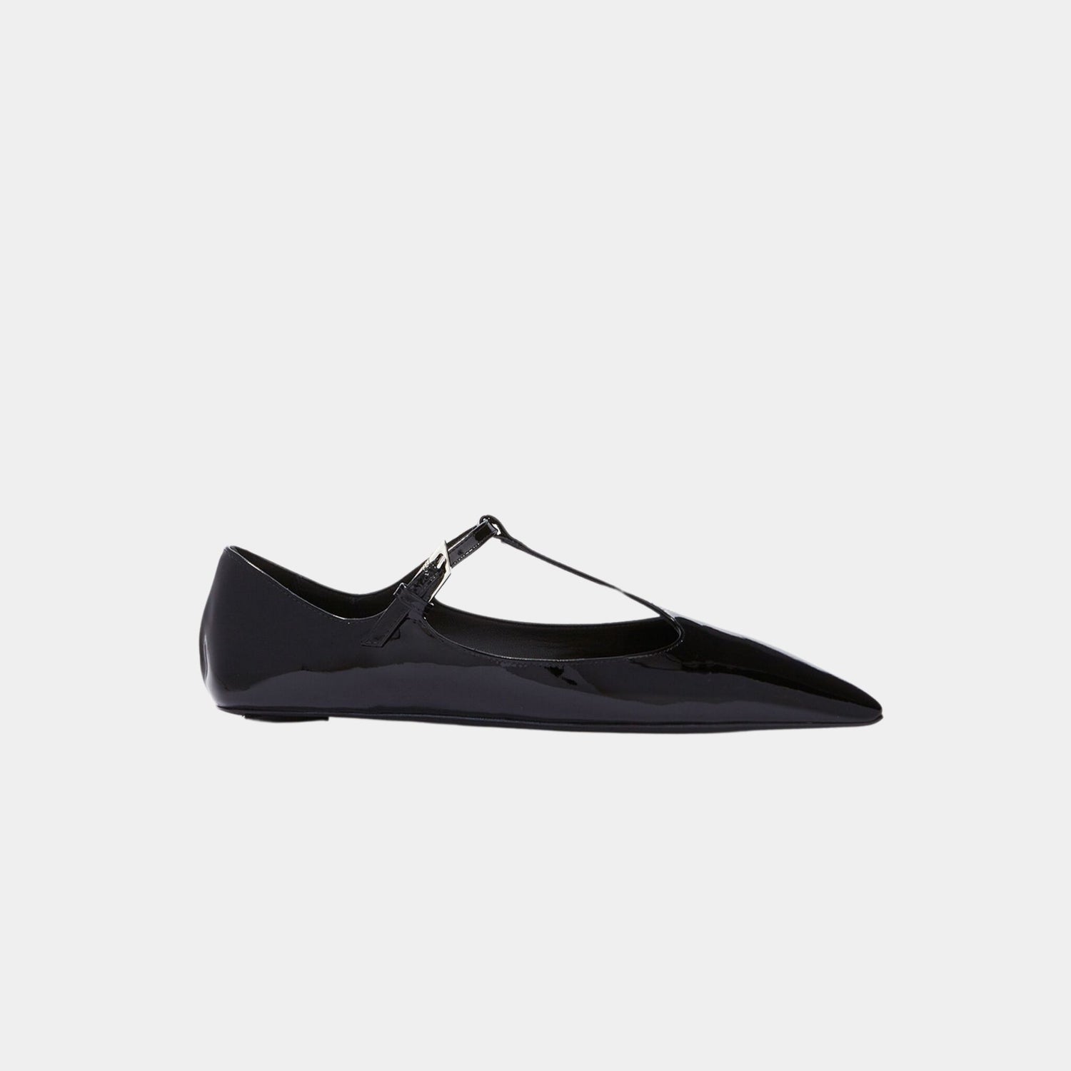 The Attico Juno Black Patent Leather Ballerina, Side