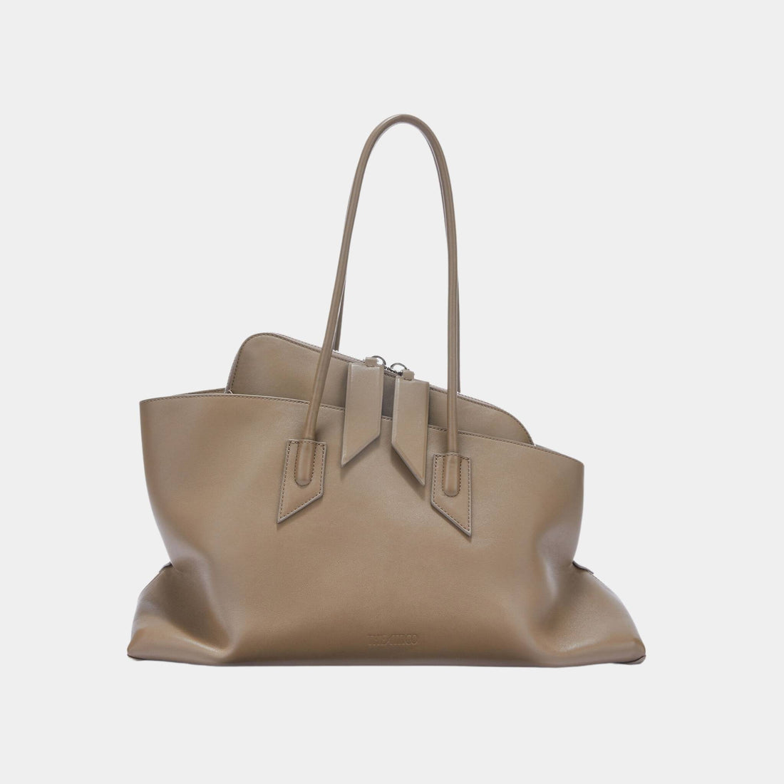 The Attico La Passeggiata Medium Top Handle Camel Calf Leather, Camel, Front