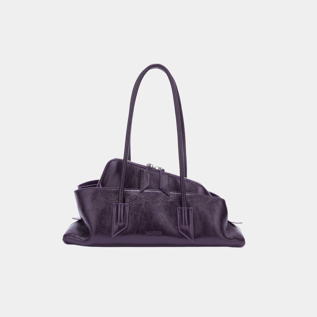 The Attico La Passeggiata Small Dark Violet Top Handle, Front