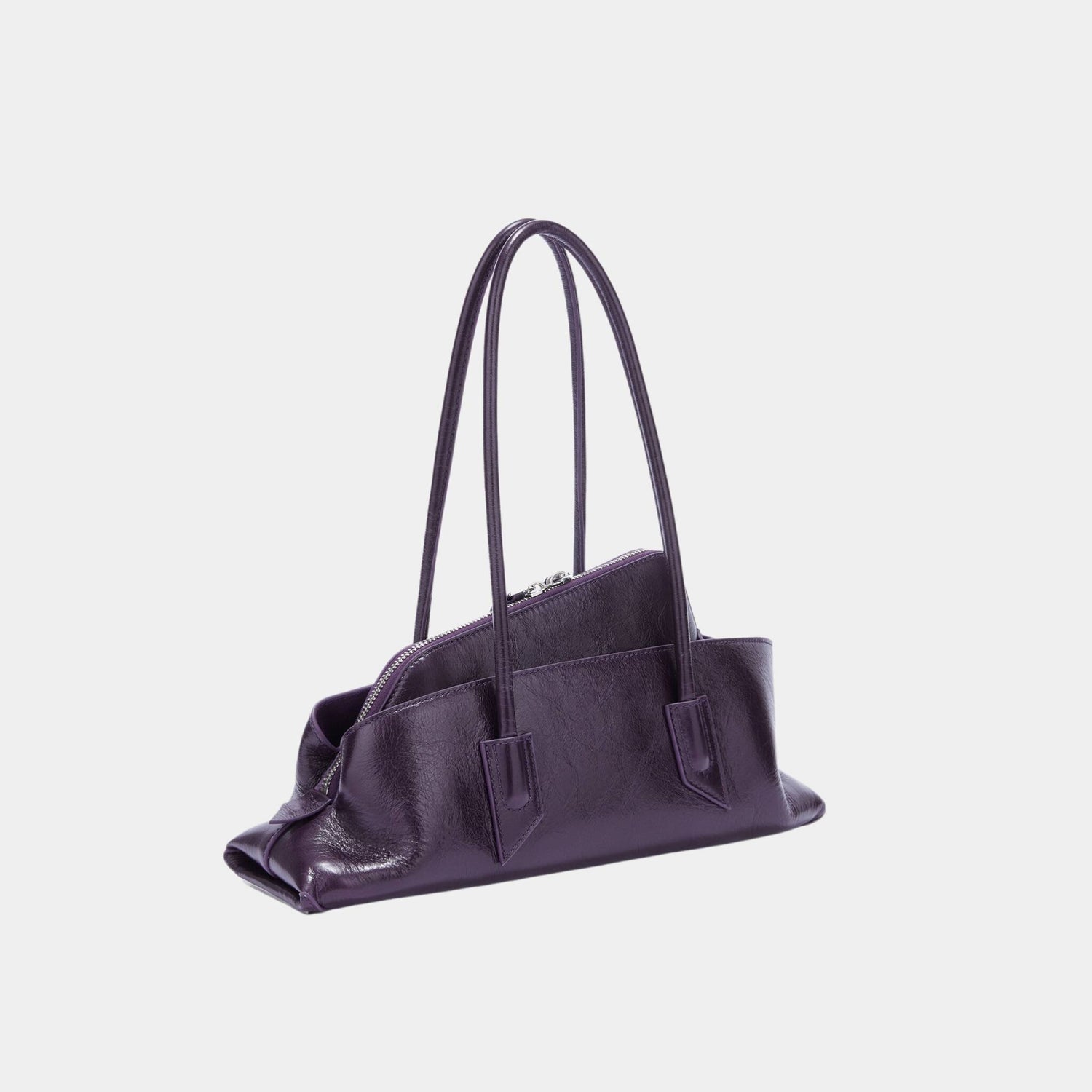 The Attico La Passeggiata Small Dark Violet Top Handle, Side