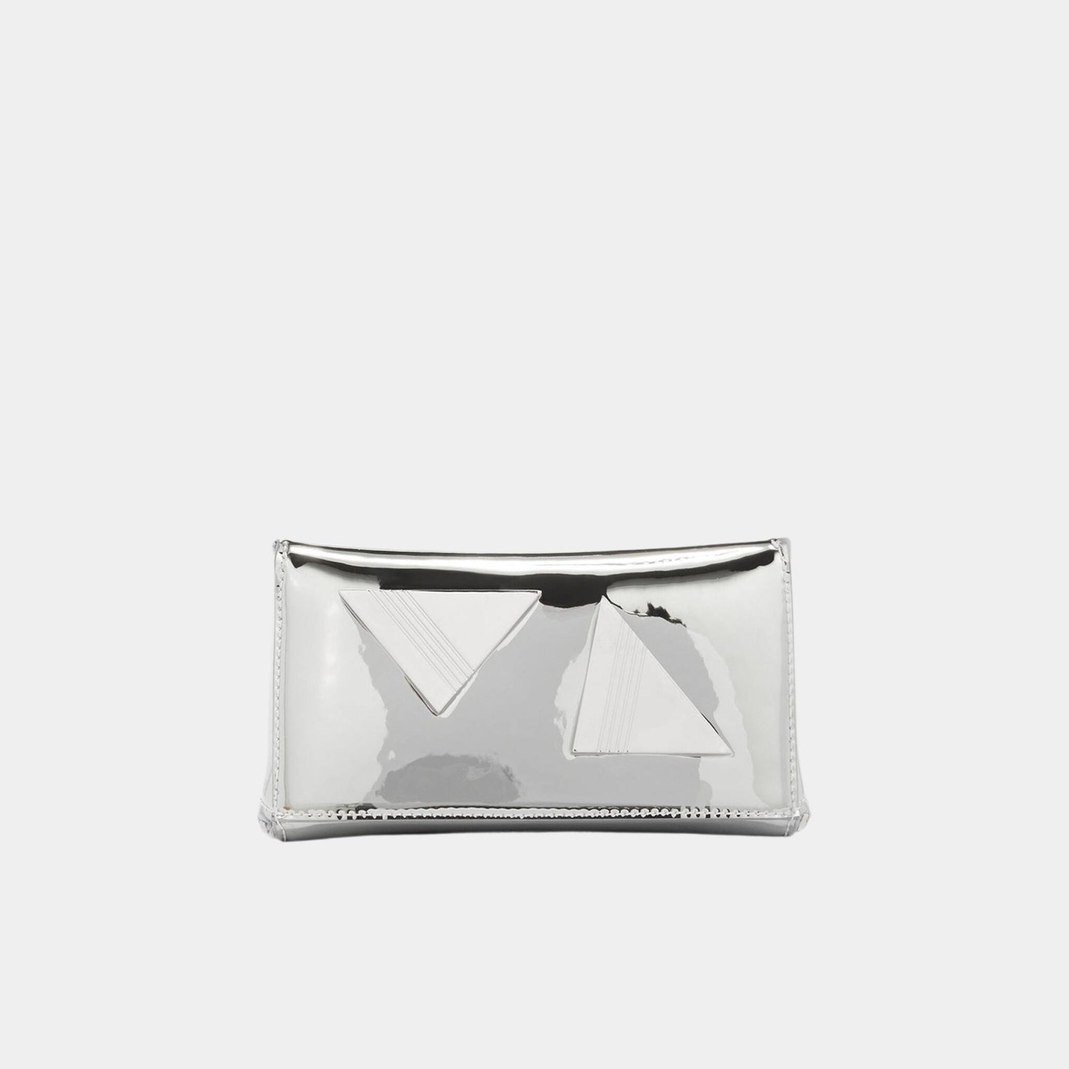 The Attico Midnight Black Mini Clutch, Silver, Back