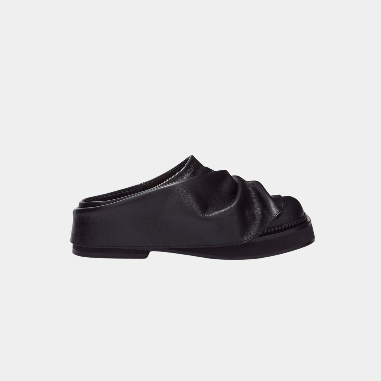 The Attico Mini Robin Black Calf Leather Sabot, Side