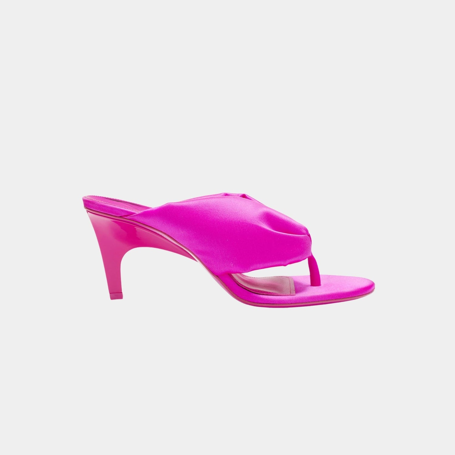 The Attico Rem Fuchsia Satin Thong Sandal, Side