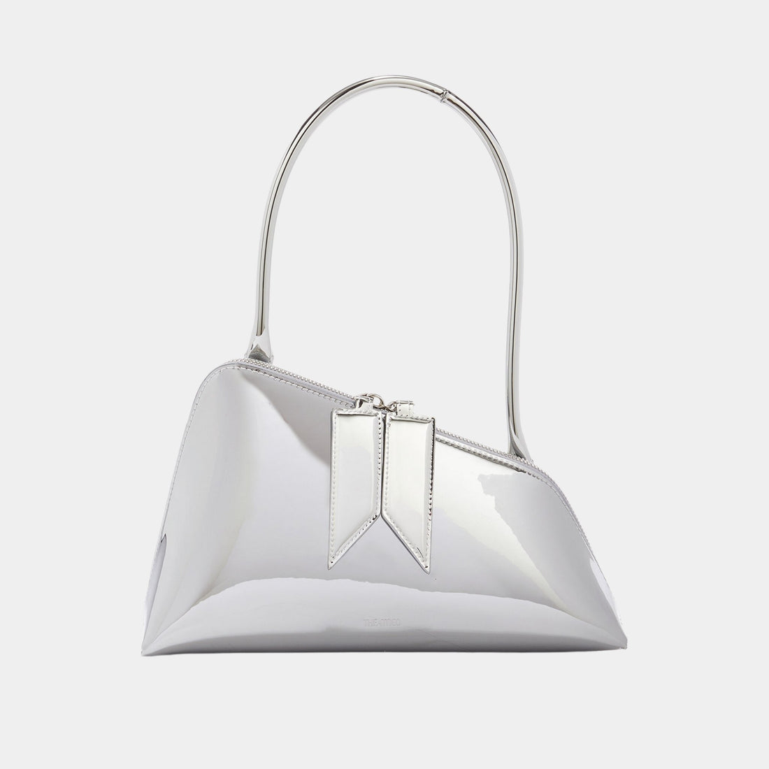 The Attico Sunrise Silver Shoulder Bag, Front