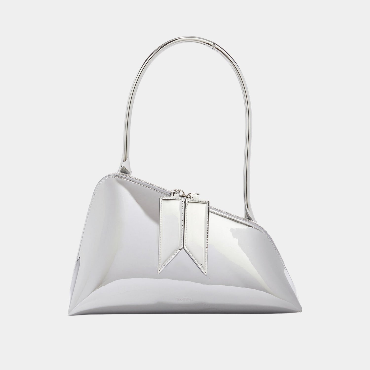 The Attico Sunrise Silver Shoulder Bag, Front