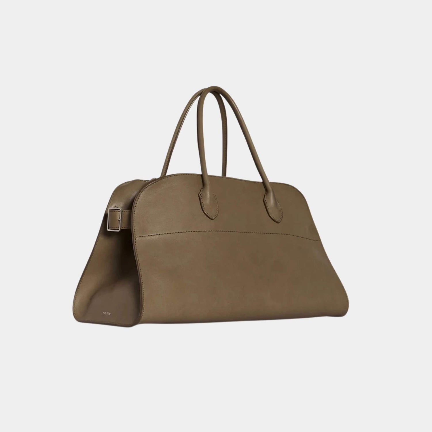 The Row EW Margaux Bag In Leather Mouse Grey, Side Front