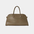 The Row EW Margaux Bag In Leather Mouse Grey, Front