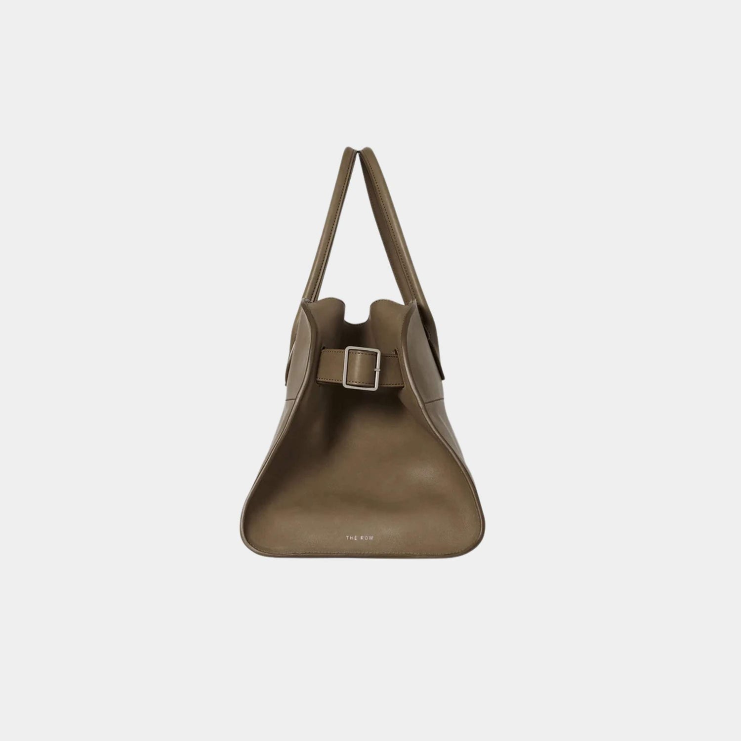 The Row EW Margaux Bag In Leather Mouse Grey, Side