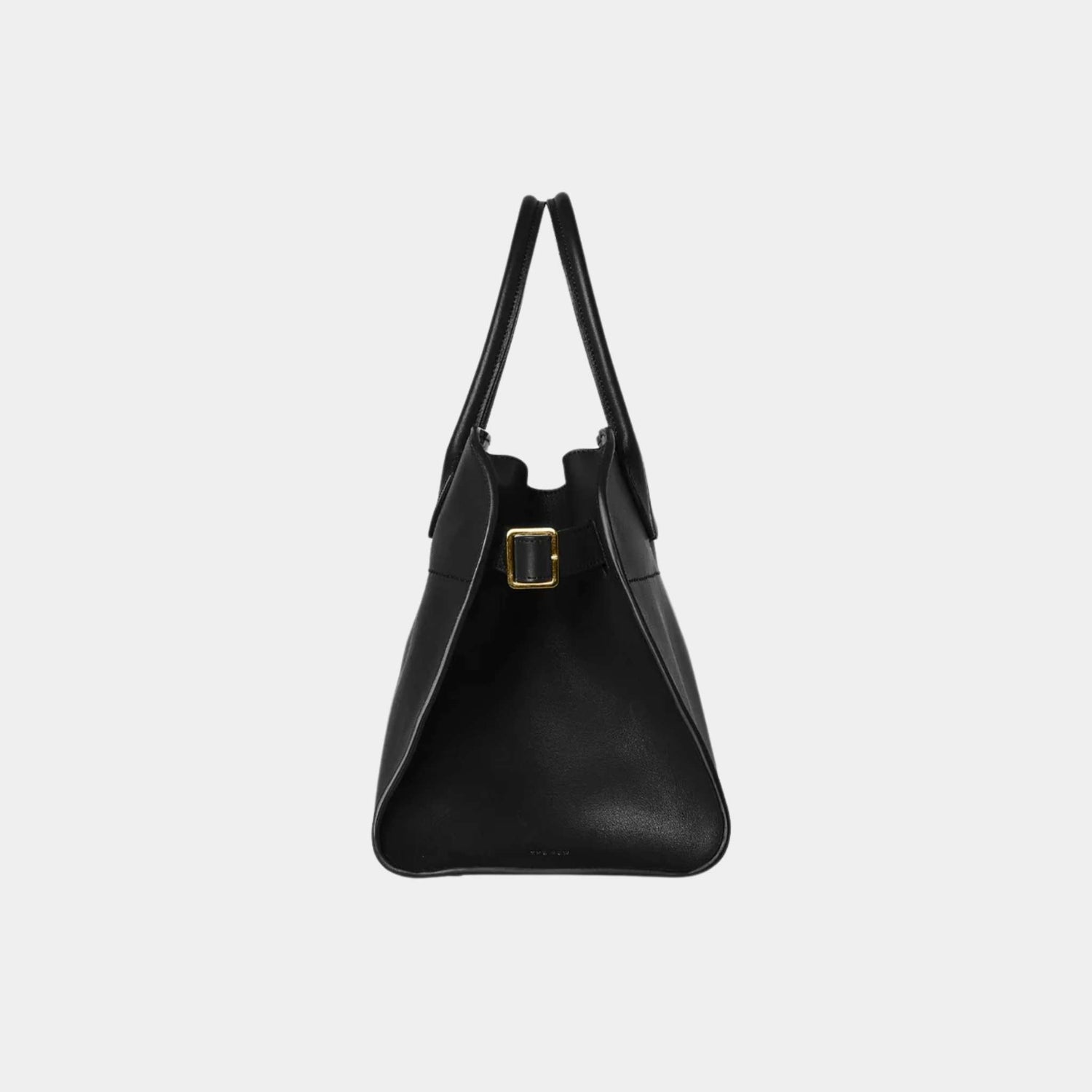 The Row Soft Margaux 12 Bag In Leather, Black, Side