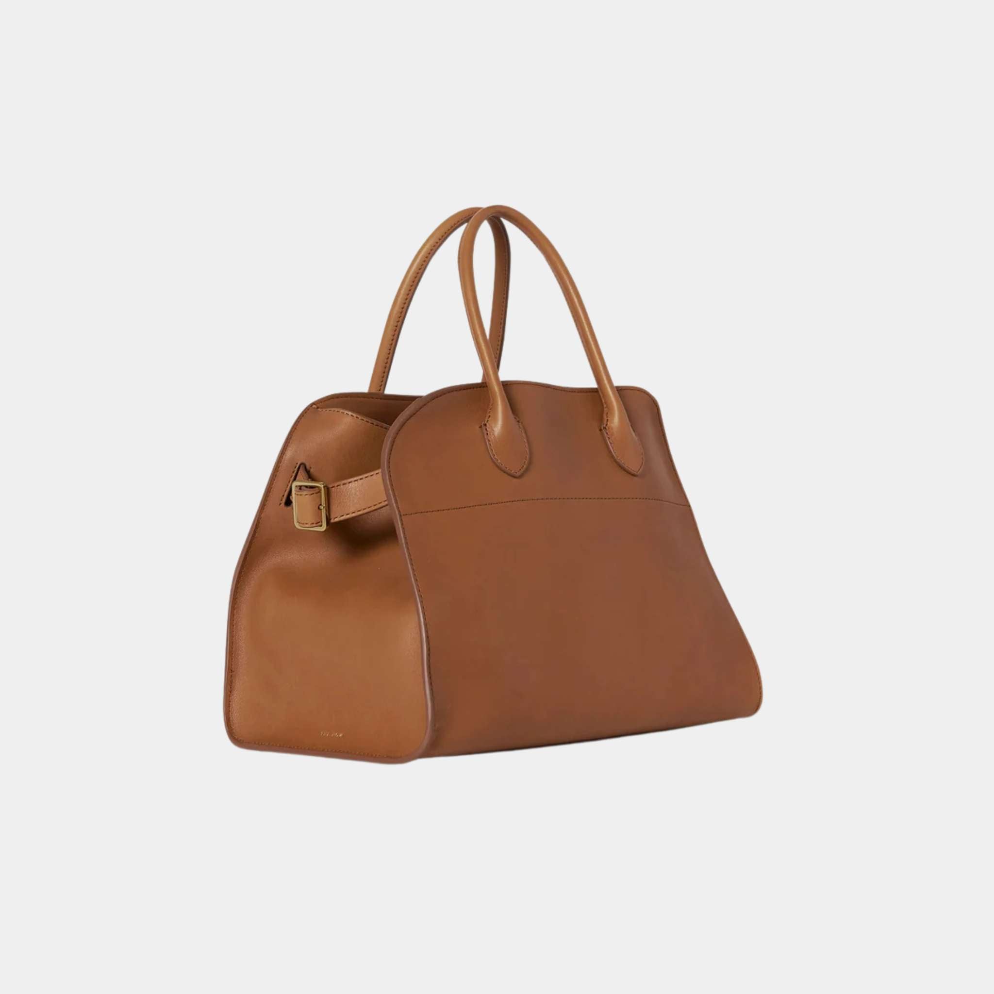 The Row Soft Margaux 12 Bag In Leather, Cuir, Side, Front, Side