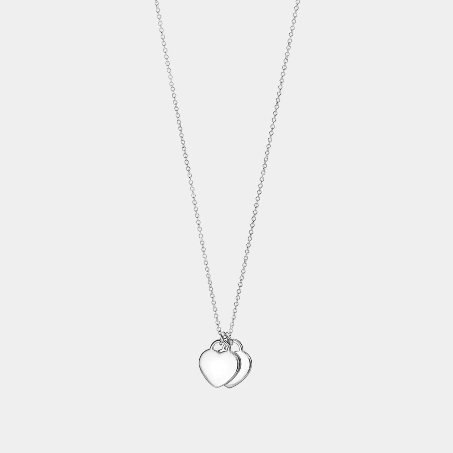 Tiffany &amp; Co Heart-Shaped Pendant In 925 Sterling Silver and Diamond, Back