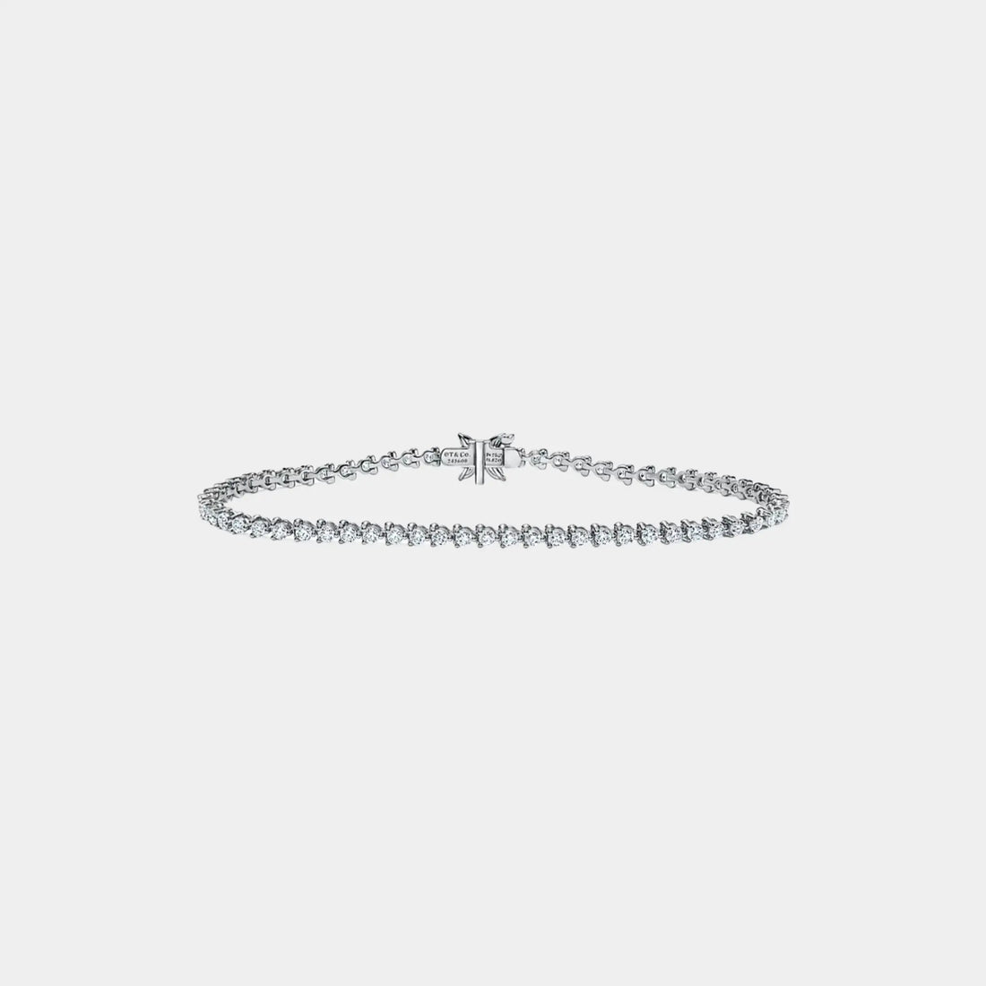 Tiffany & Co Cluster Tennis Bracelet in Platinum with Diamonds