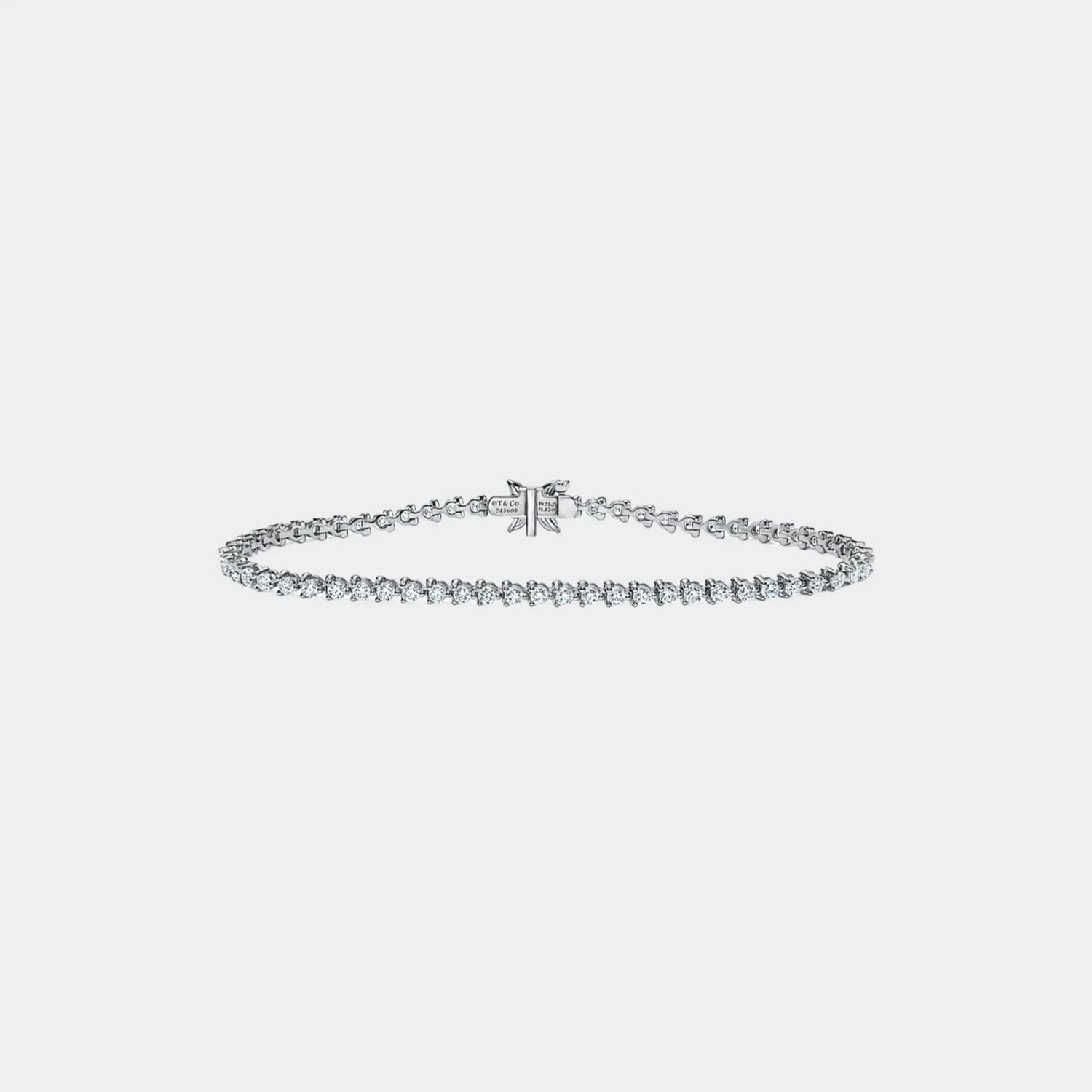Tiffany &amp; Co Cluster Tennis Bracelet in Platinum with Diamonds