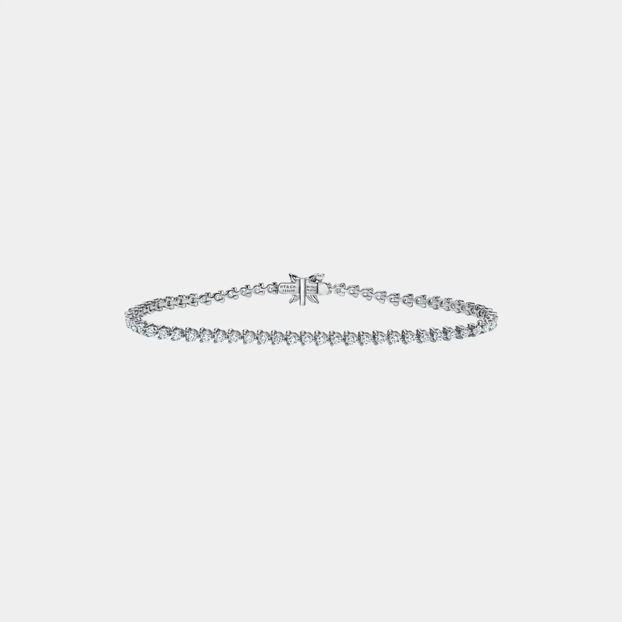 Tiffany &amp; Co Cluster Tennis Bracelet in Platinum with Diamonds
