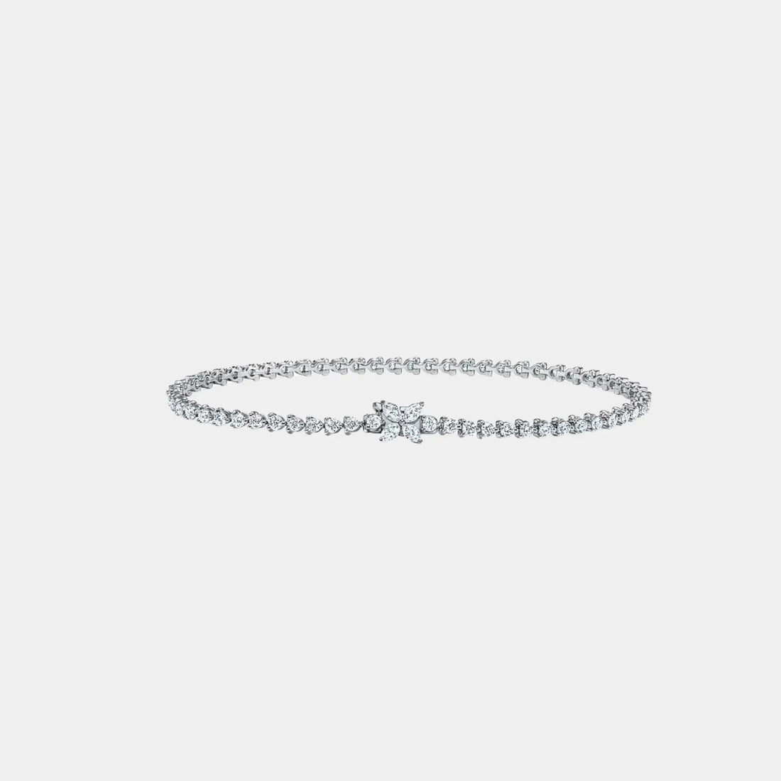 Tiffany &amp; Co Cluster Tennis Bracelet in Platinum with Diamonds