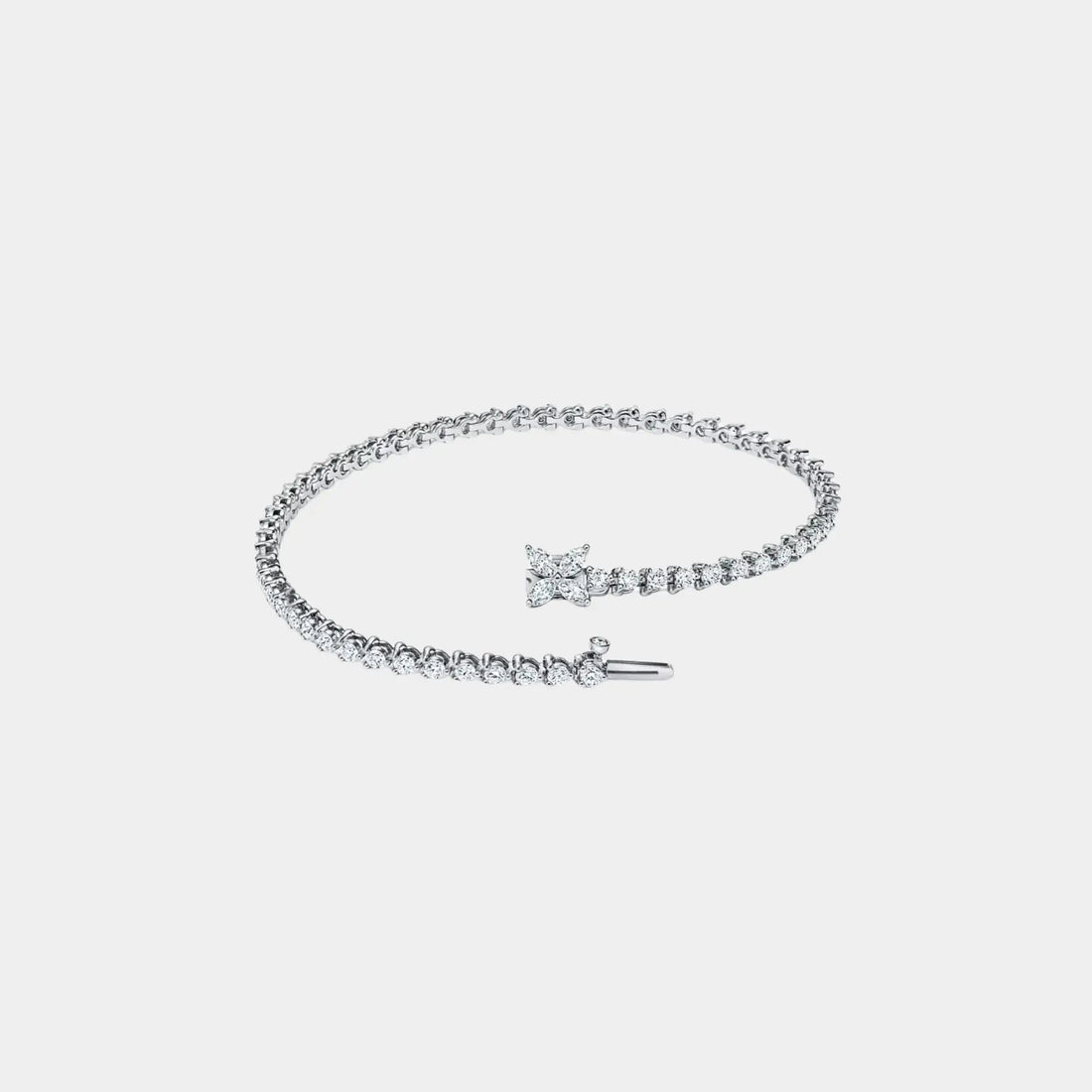 Tiffany & Co Cluster Tennis Bracelet in Platinum with Diamonds
