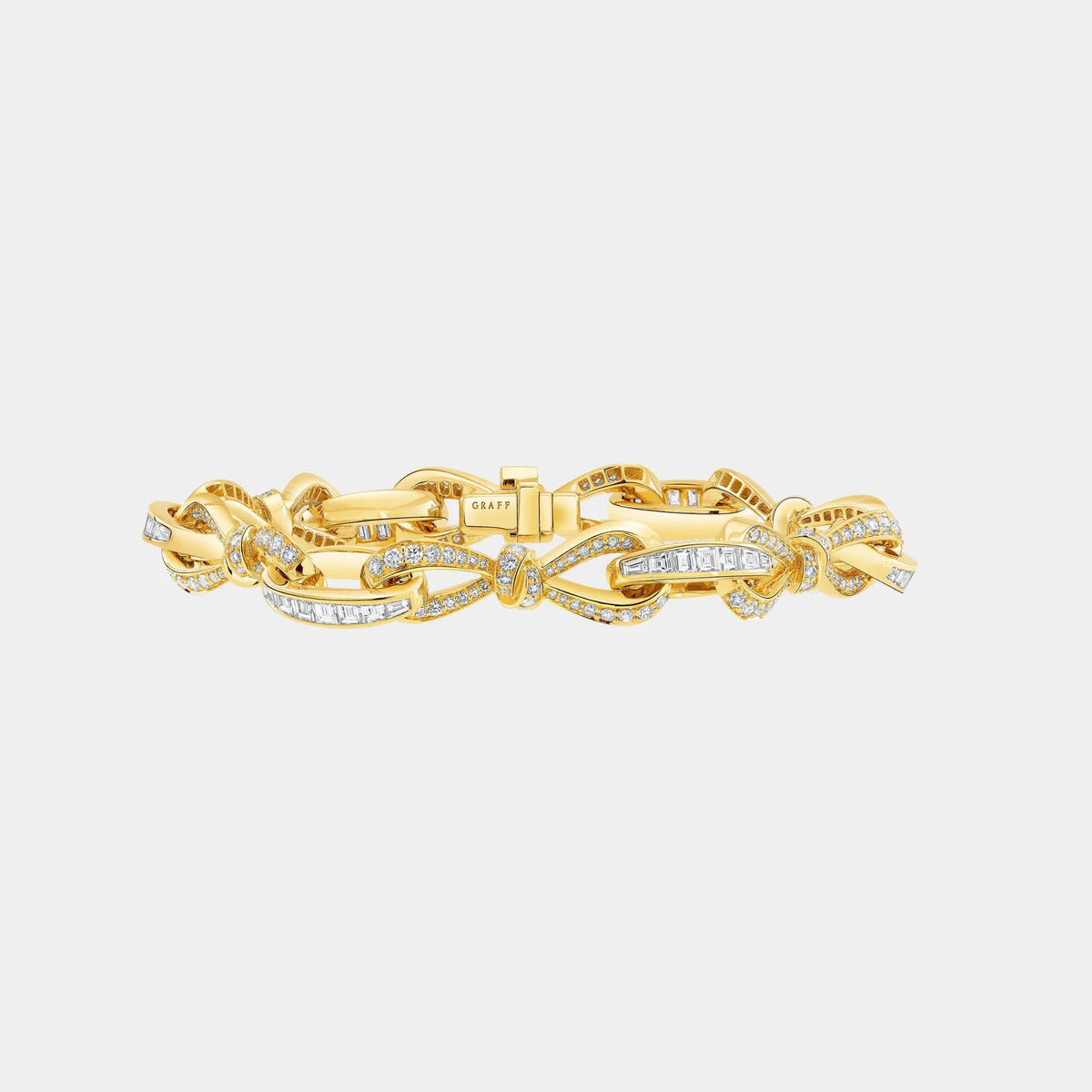 Tildas Bow Diamond Link Bracelet Yellow Gold