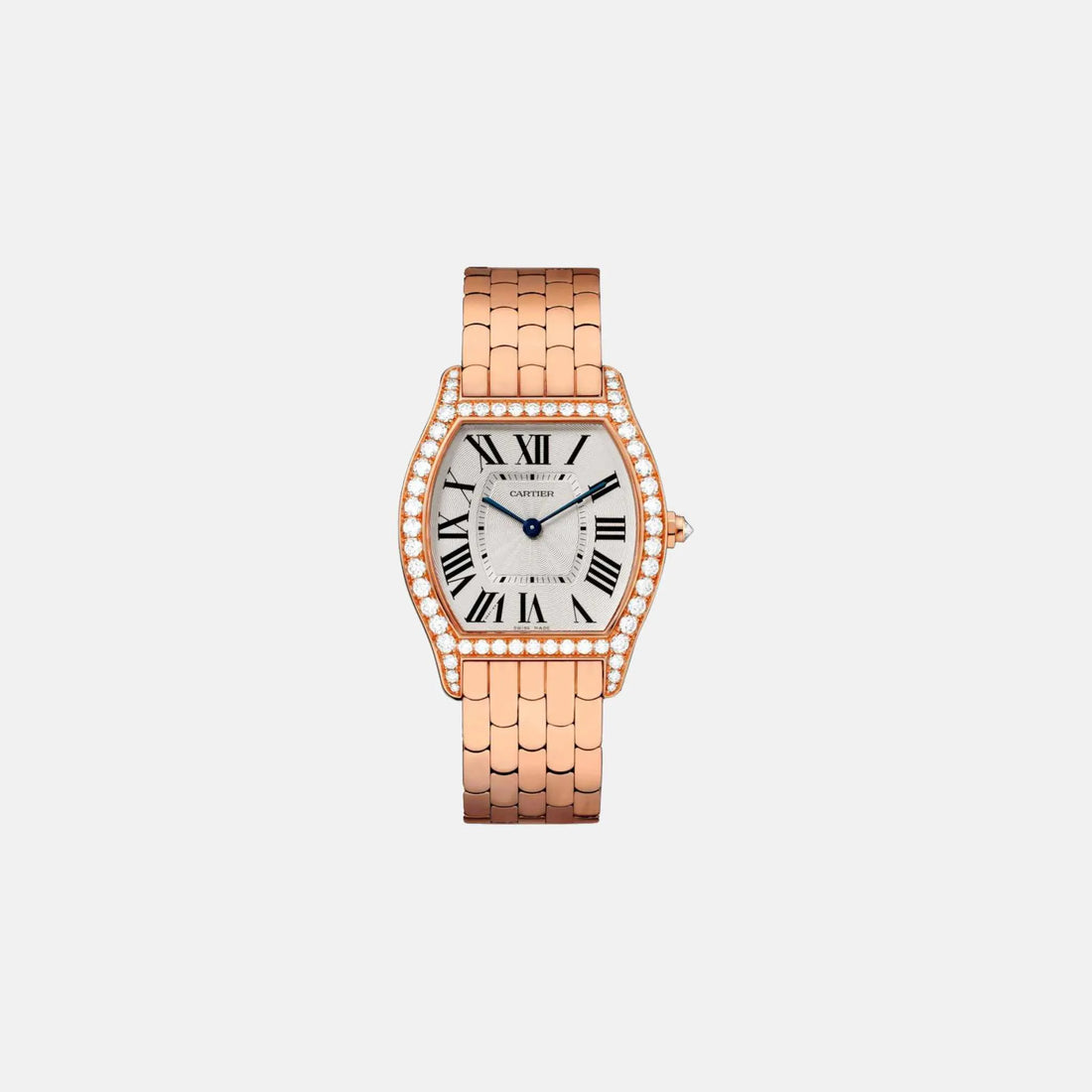 Cartier Tortue 30x24mm Silvered Flinque Dial Rose Gold WA501010, Front
