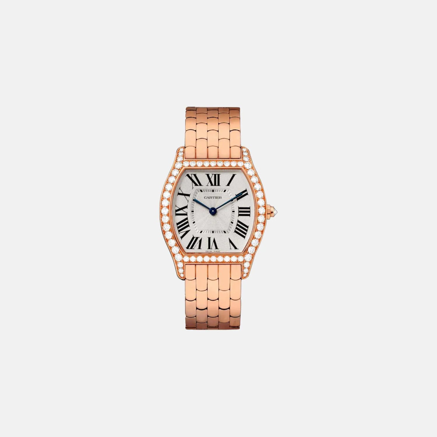 Cartier Tortue 30x24mm Silvered Flinque Dial Rose Gold WA501010, Front