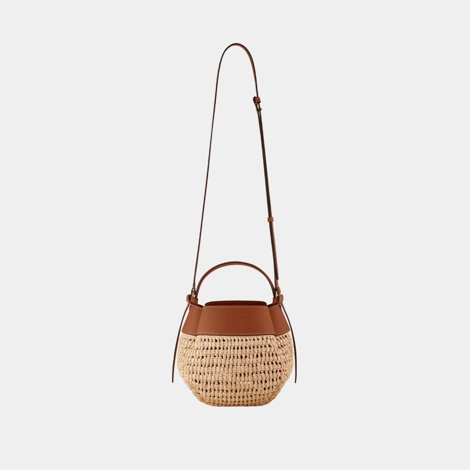 Polene Tsubi Bag in Raffia &amp; Smooth Leather