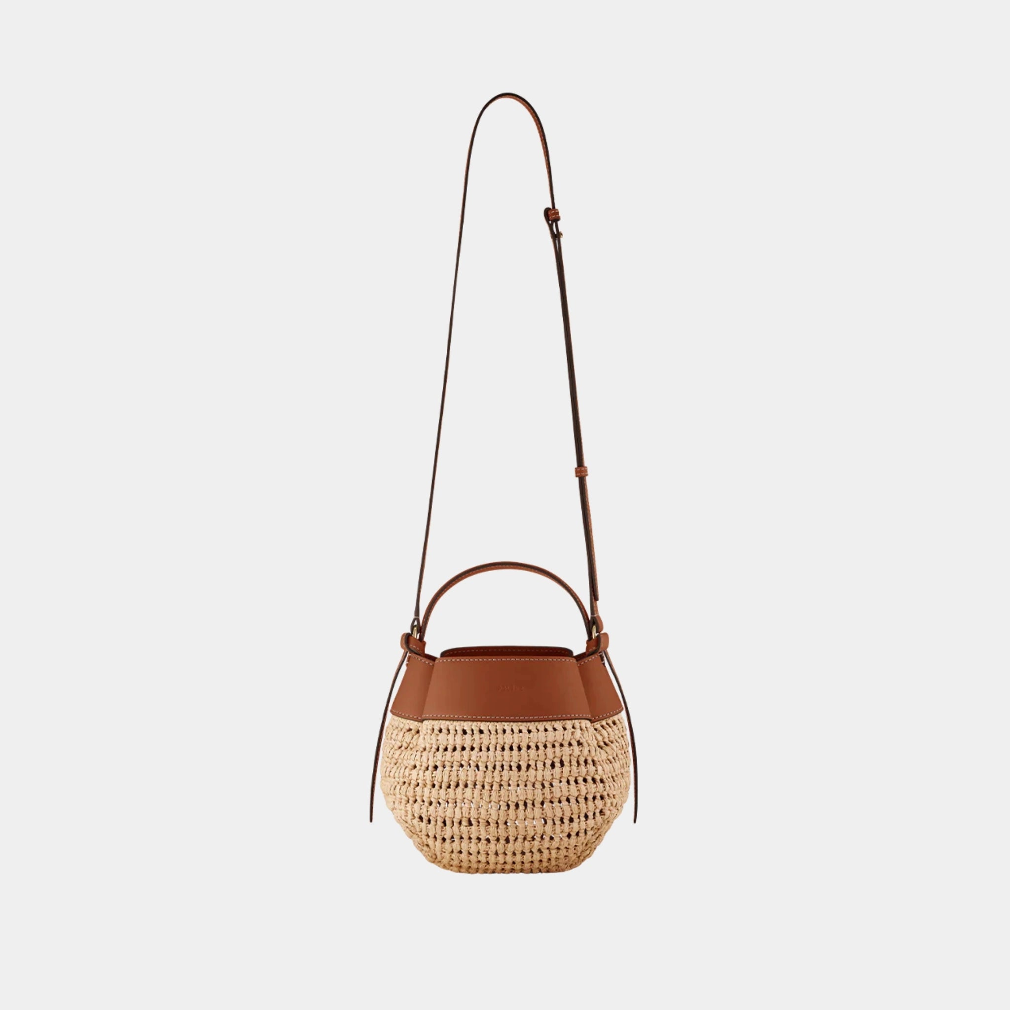 Polene Tsubi Bag in Raffia &amp; Smooth Leather