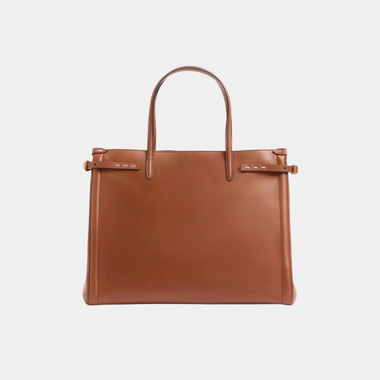 Valentino Antibes Medium Calfskin Shopping Bag, Tobacco, Back