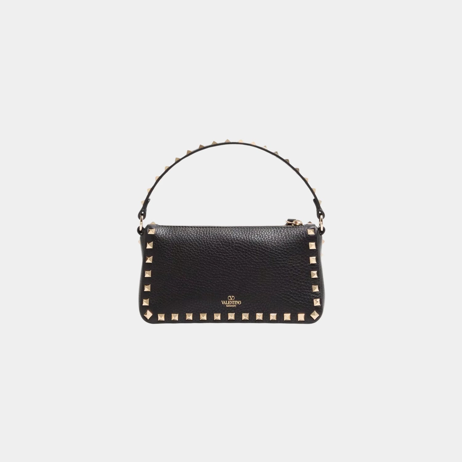 Valentino Garavani Rockstud Small Crossbody Bag in Grainy Calfskin, Black, Back