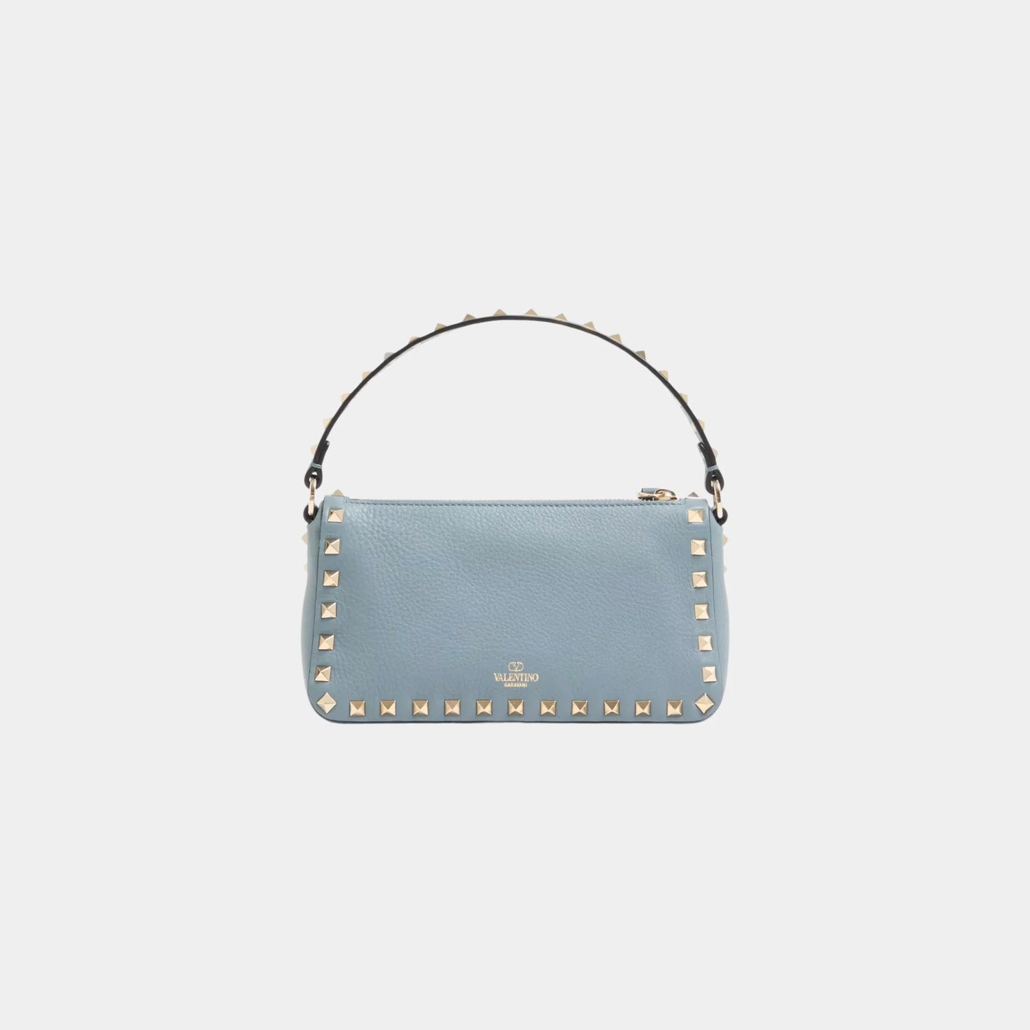 Valentino Garavani Rockstud Small Crossbody Bag in Grainy Calfskin, Stone, Back