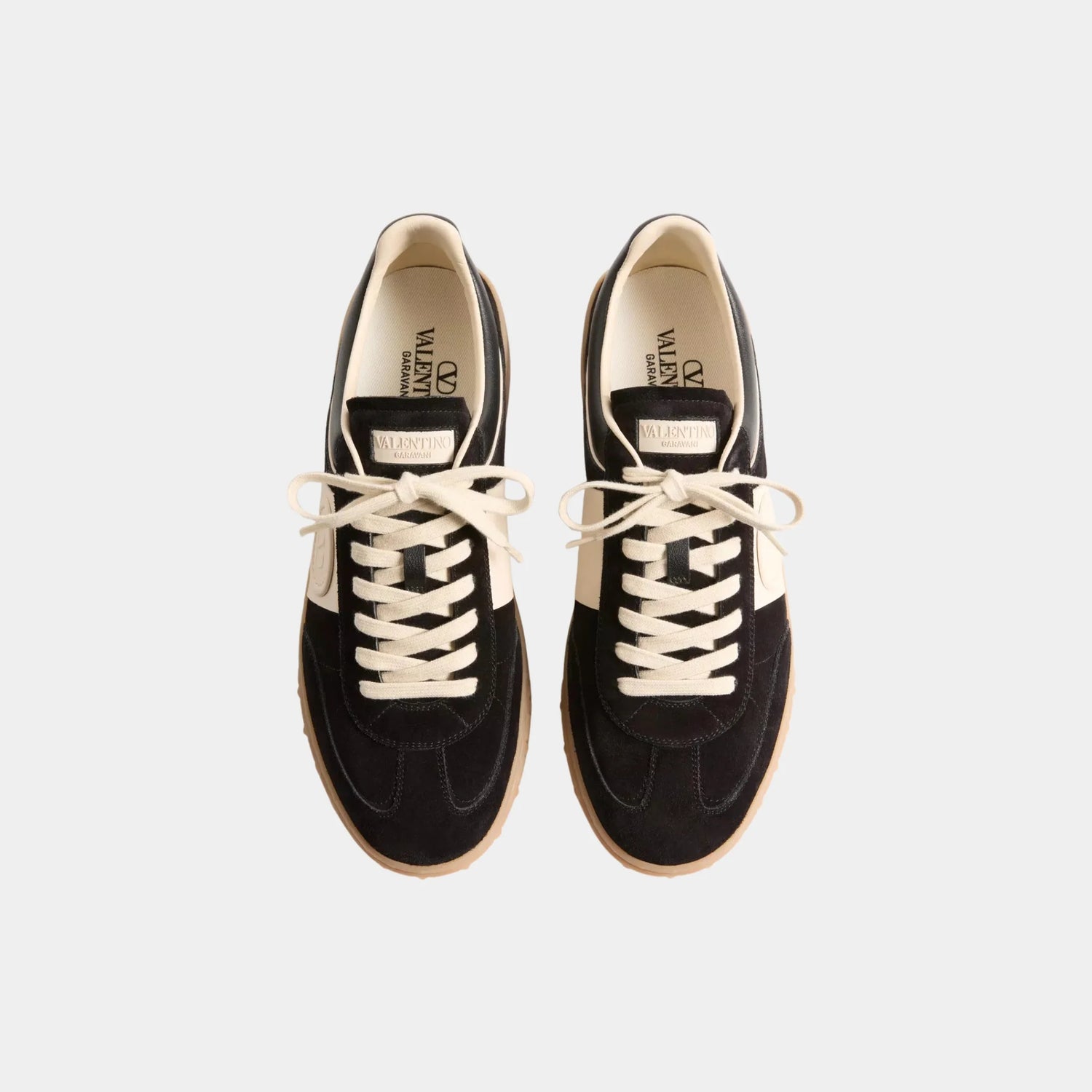 Valentino Upvillage Trainer in Split Leather &amp; Nappa Calfskin, Black, Glace, Top