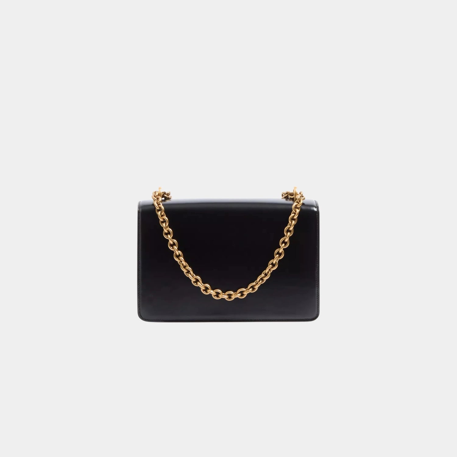 Valentino Vain Shoulder Bag in Shiny Calfskin, Black, Back