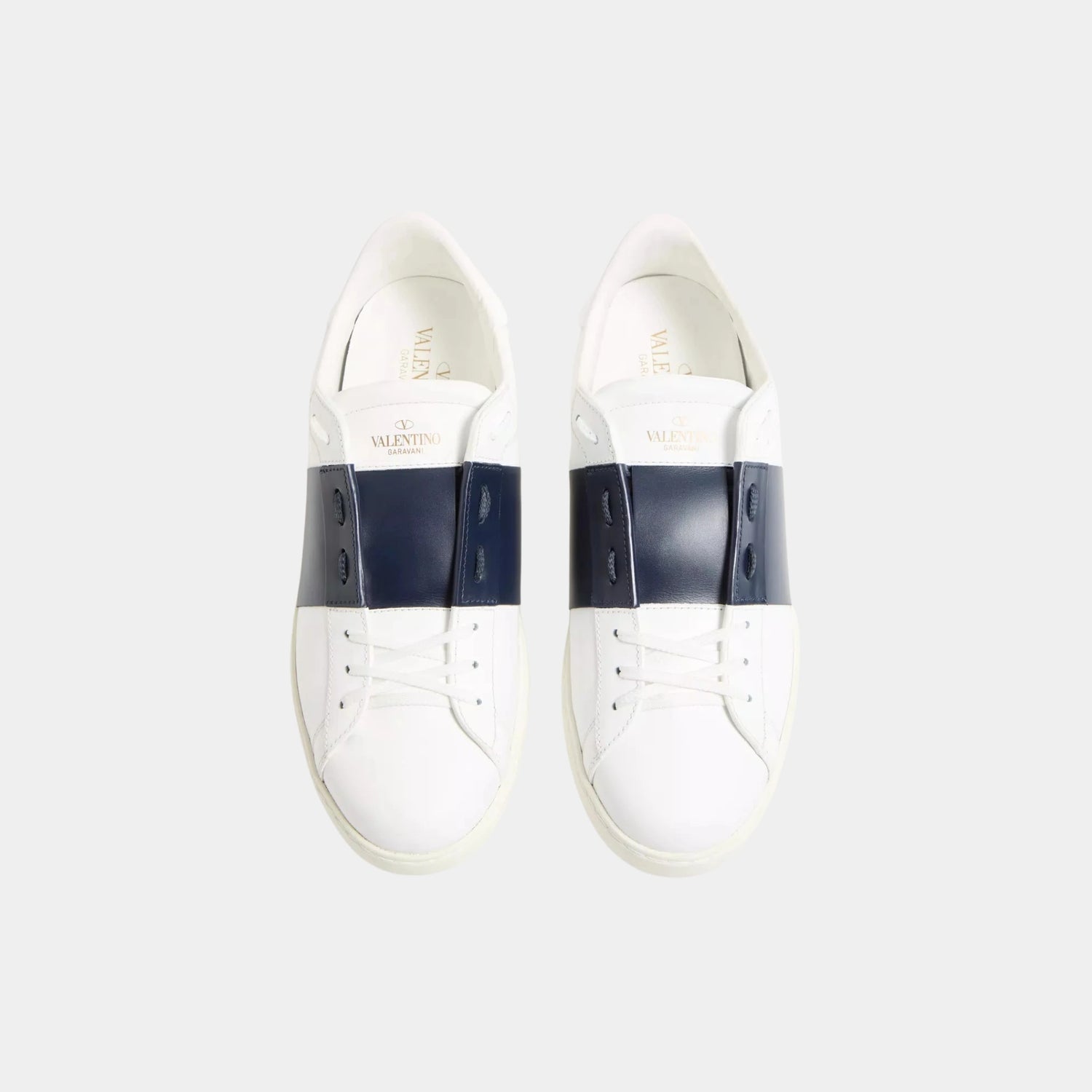 Valentino Open Sneaker in Calfskin, Blue, Top
