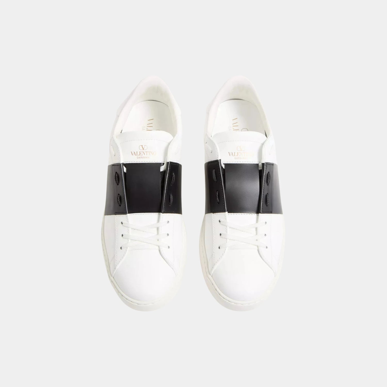 Valentino Open Sneaker in Calfskin, White, Top