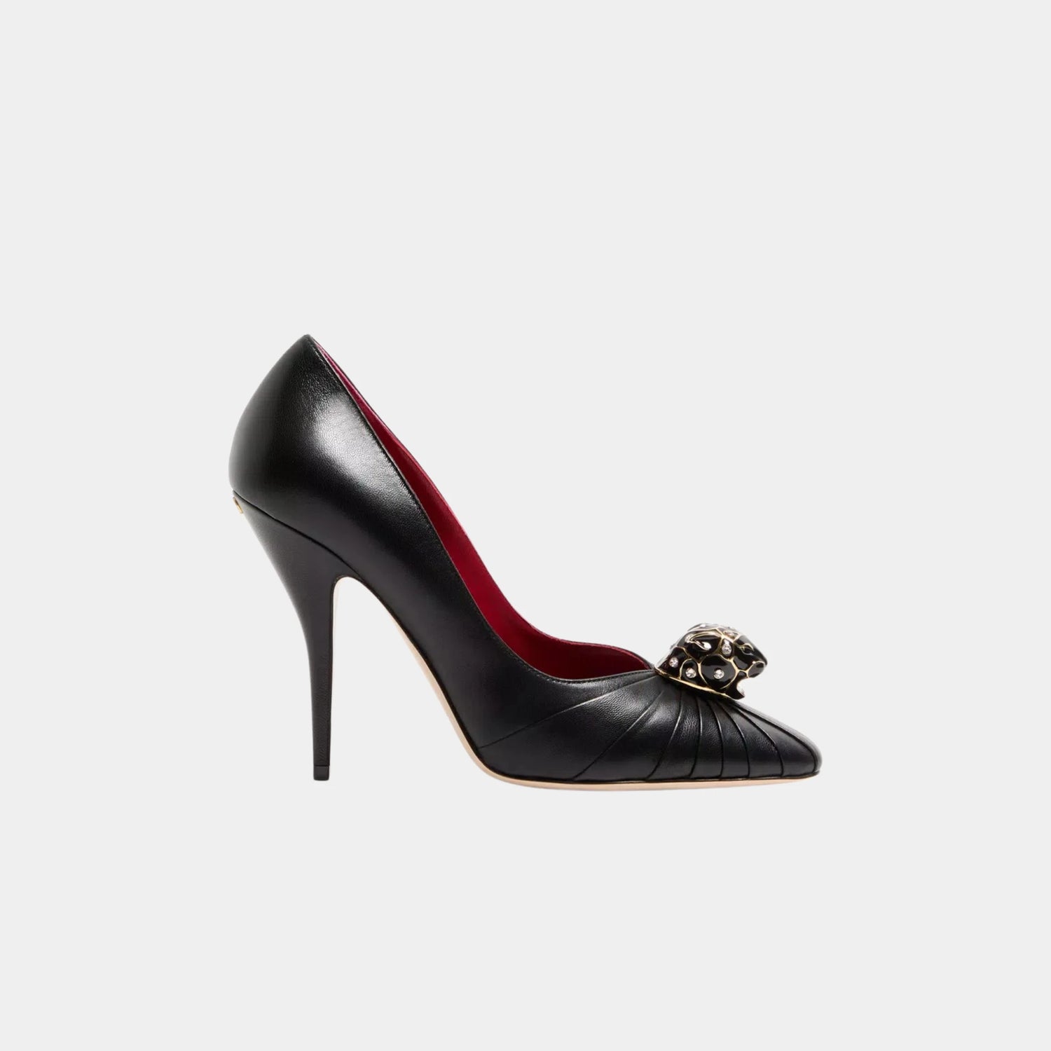 Valentino Panthea Goatskin Pumps, 105mm, Black, Side
