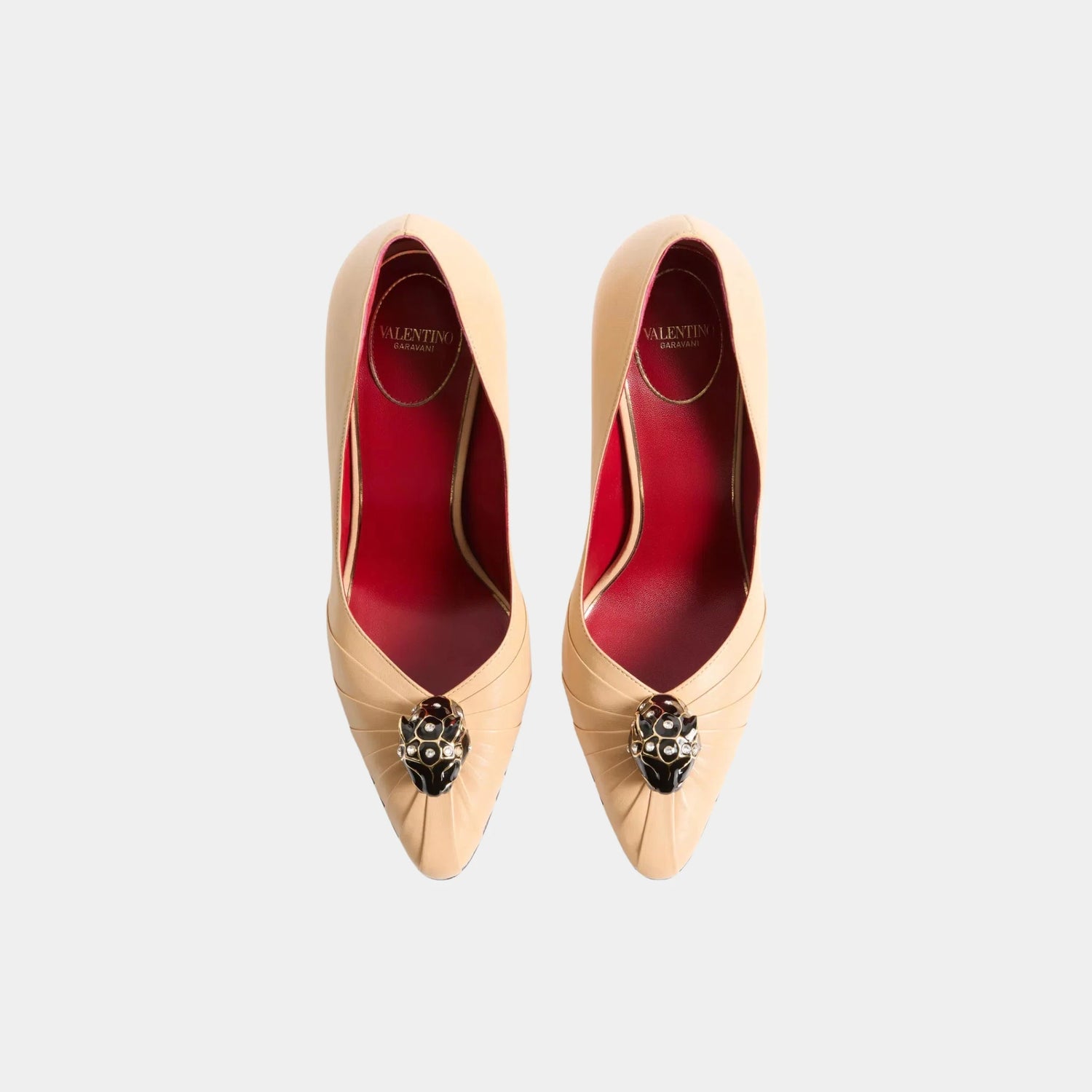 Valentino Panthea Goatskin Pumps, 105mm, Desert Beige, Top