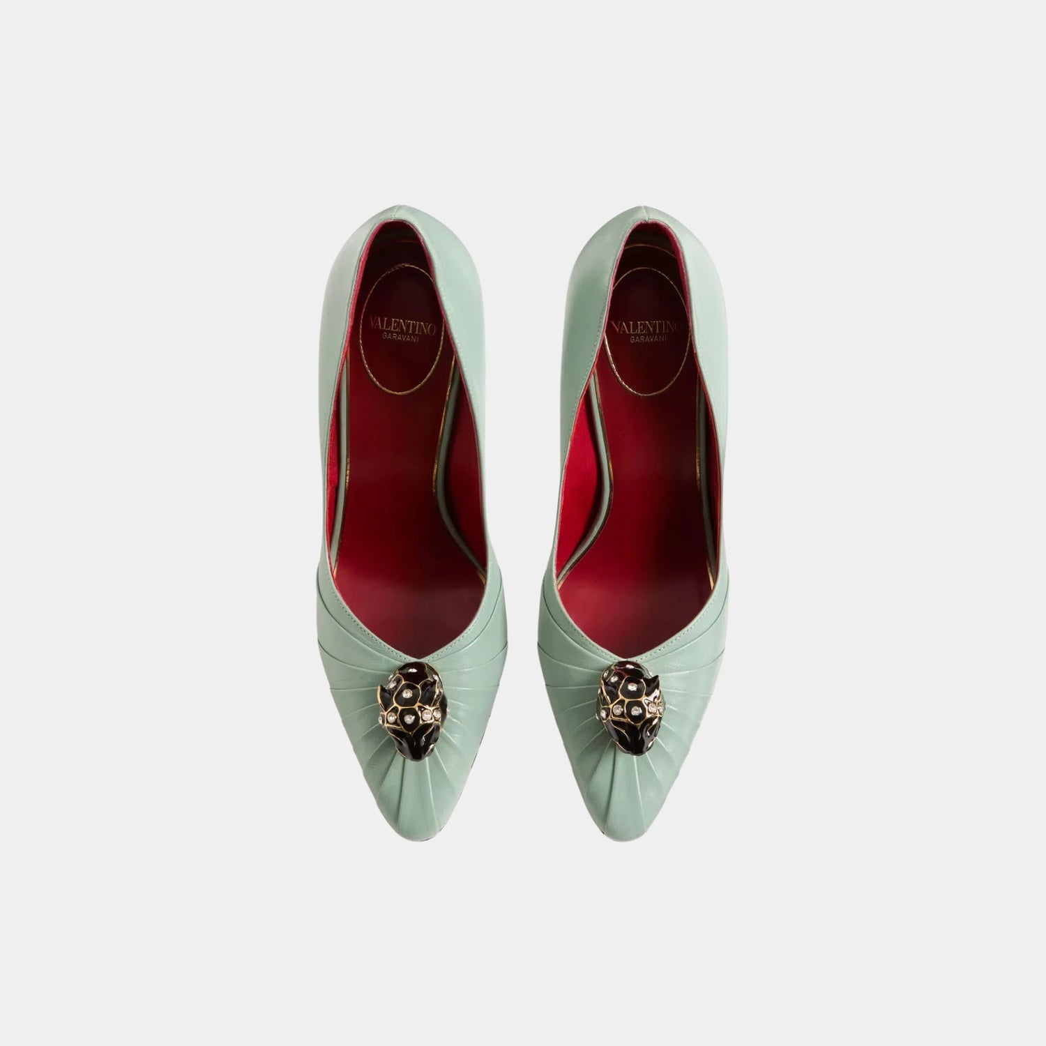 Valentino Panthea Goatskin Pumps, 105mm, Morning Dew, Top