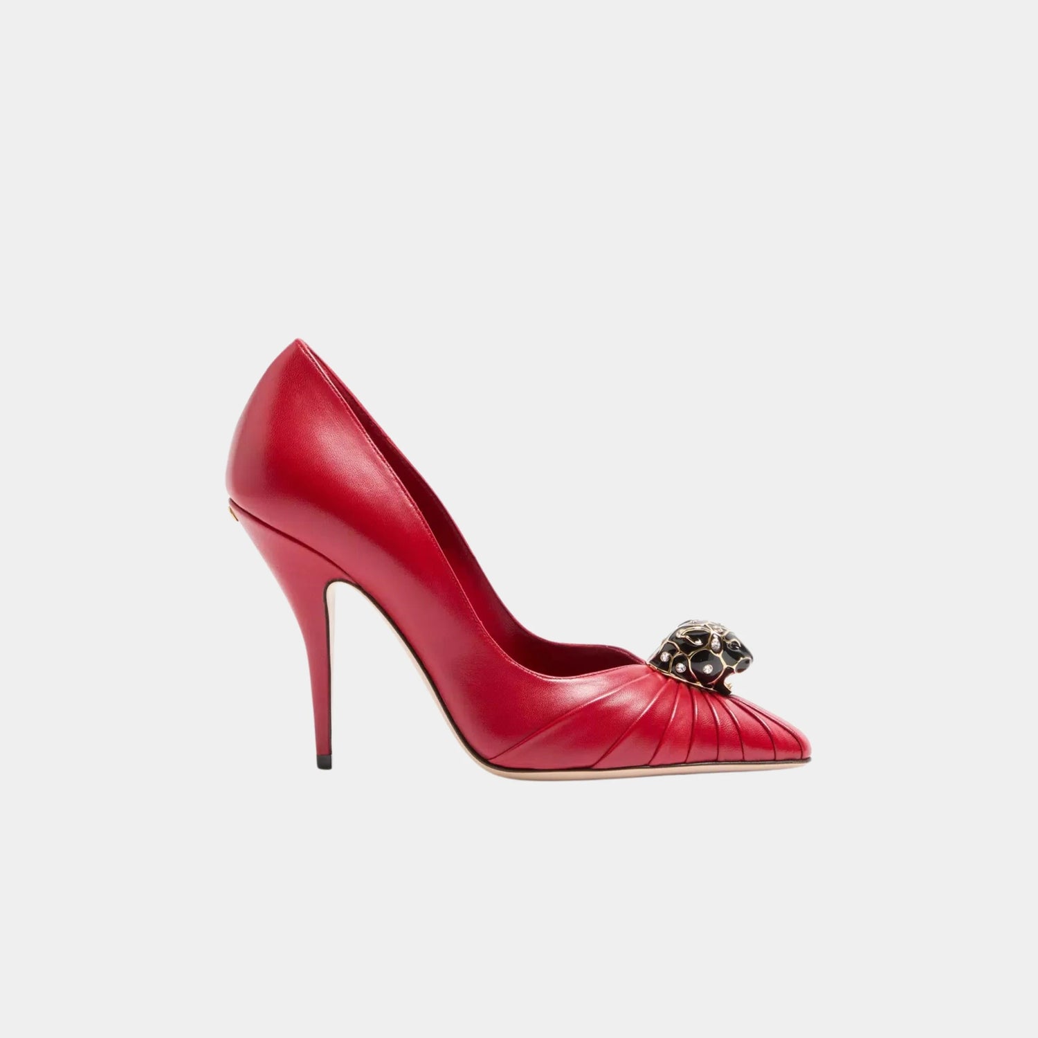 Valentino Panthea Goatskin Pumps, 105mm, Red, Side