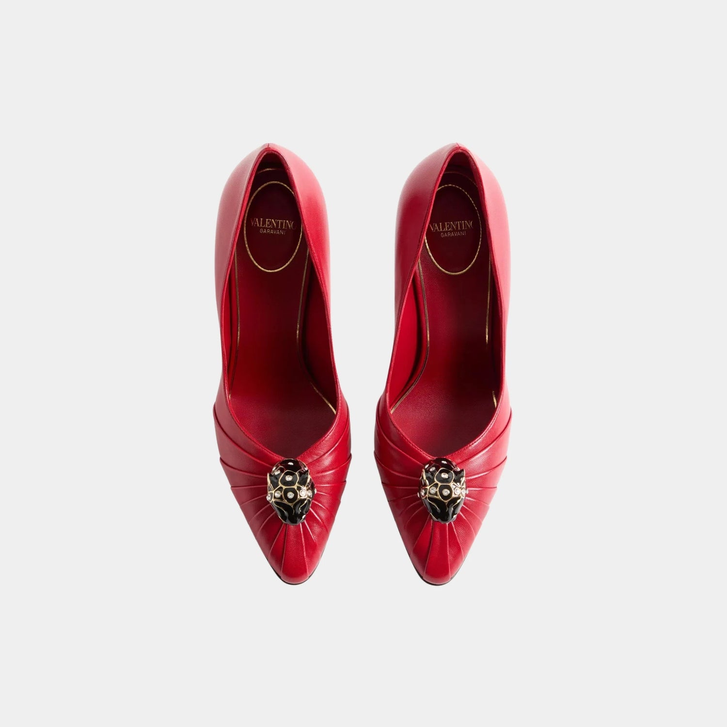 Valentino Panthea Goatskin Pumps, 105mm, Red, Top