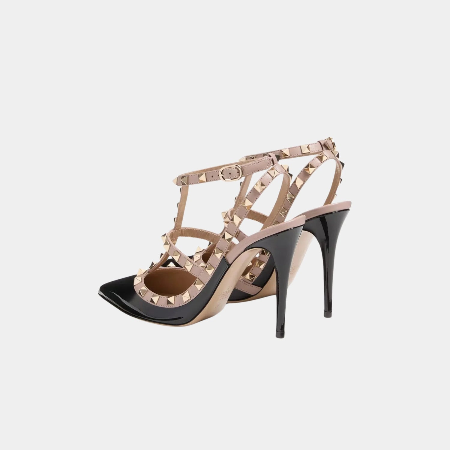Valentino Patent Rockstud Caged Pump, 100mm, Black, Back