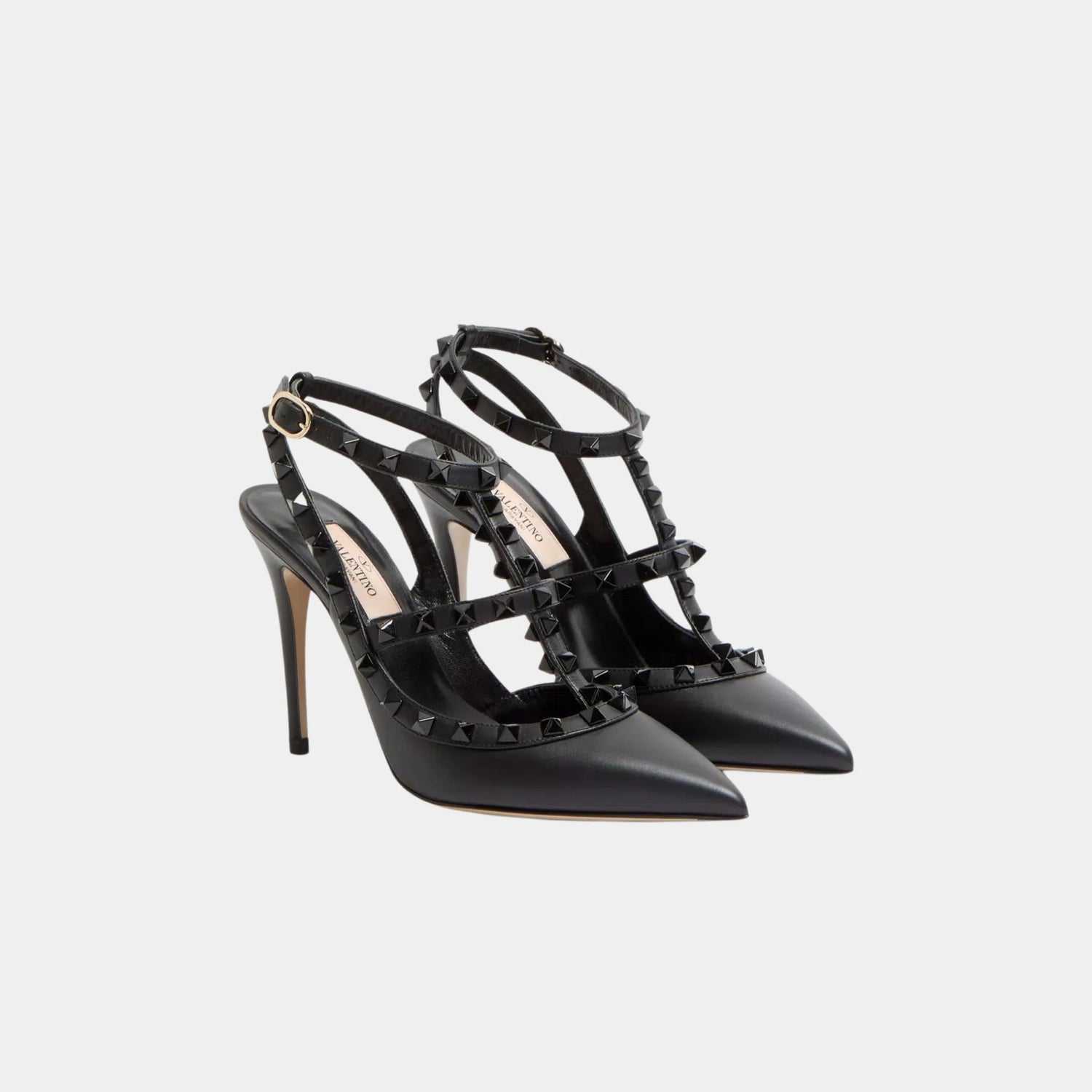 Rockstud Ankle Strap Pump With Tonal Studs