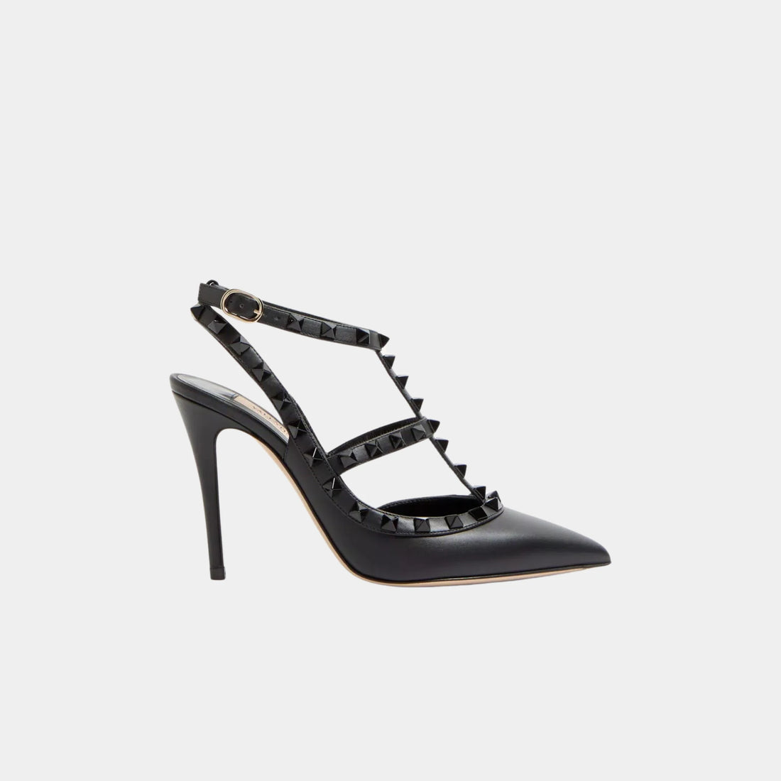 Rockstud Ankle Strap Pump With Tonal Studs