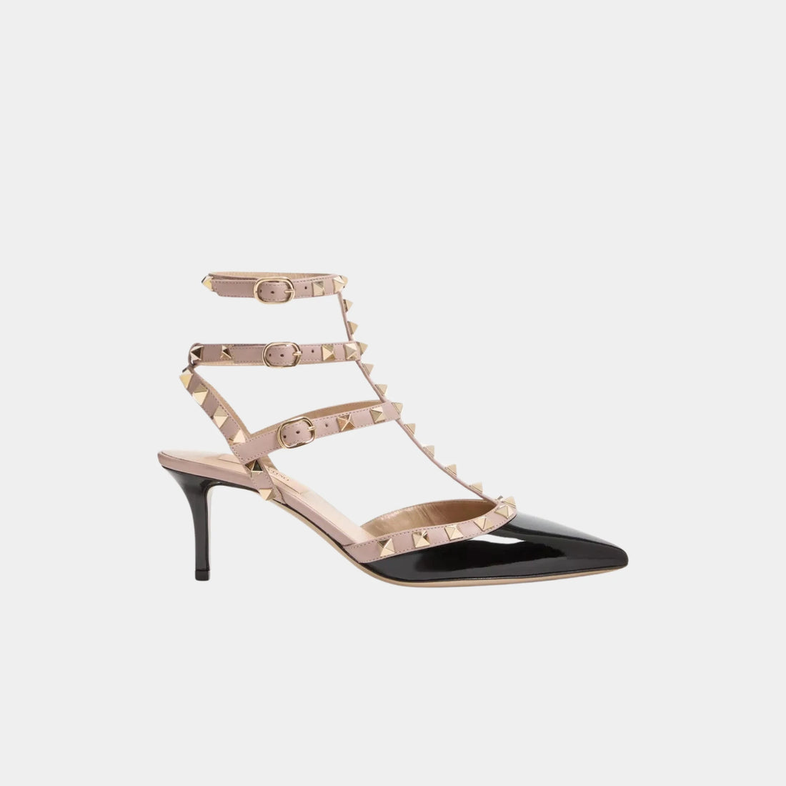 Valentino Rockstud Caged Pump, 65mm, Black, Side