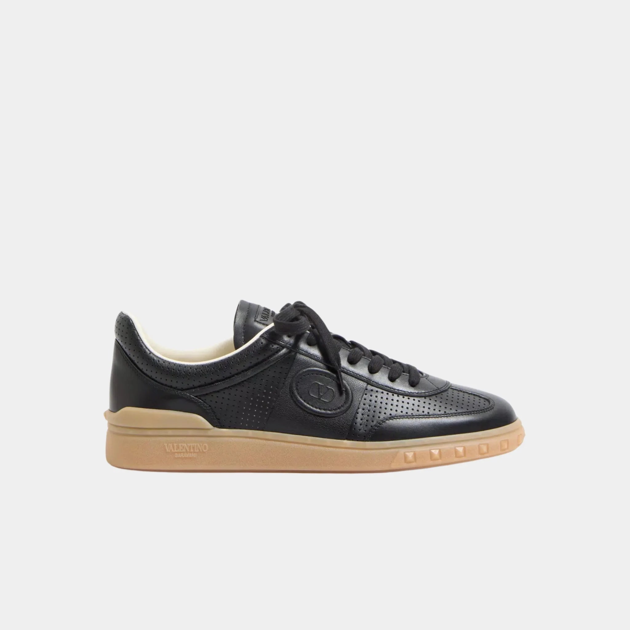 Valentino Upvillage Sneaker in Perforated Nappa Leather, Side