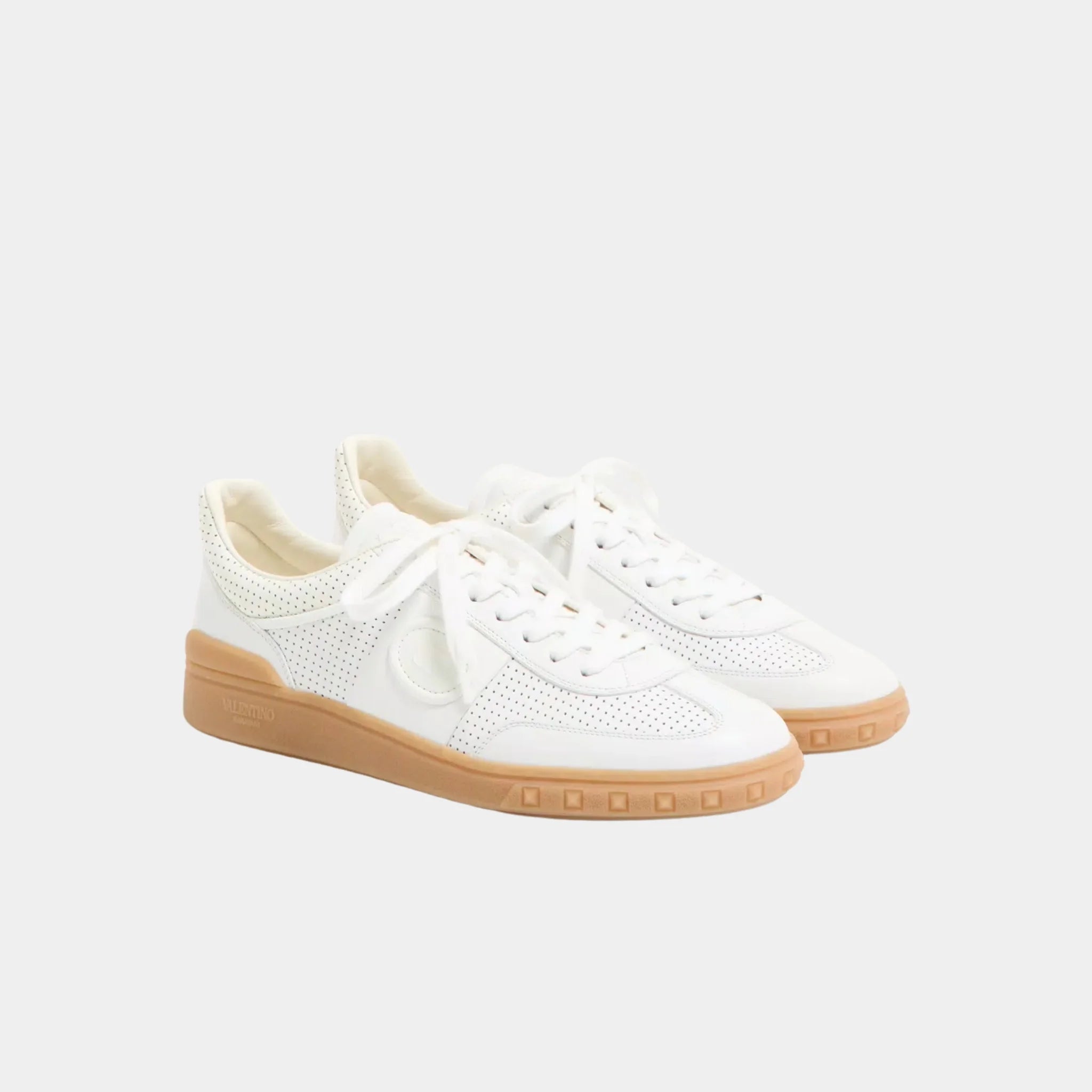 Valentino Upvillage Sneaker in Perforated Nappa Leather, Front
