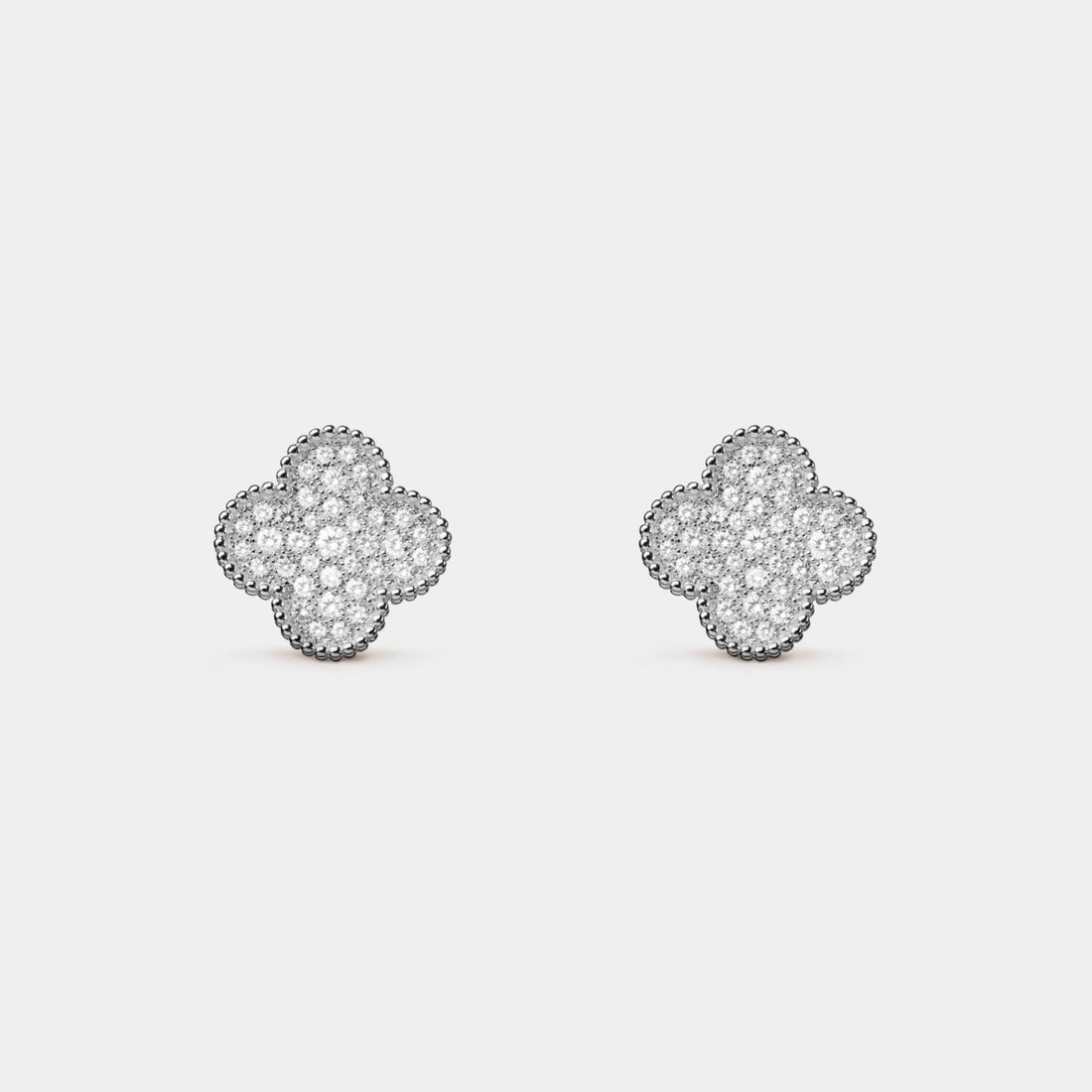 Van Cleef & Arpels Magic Alhambra Earrings White Gold Diamond, Front